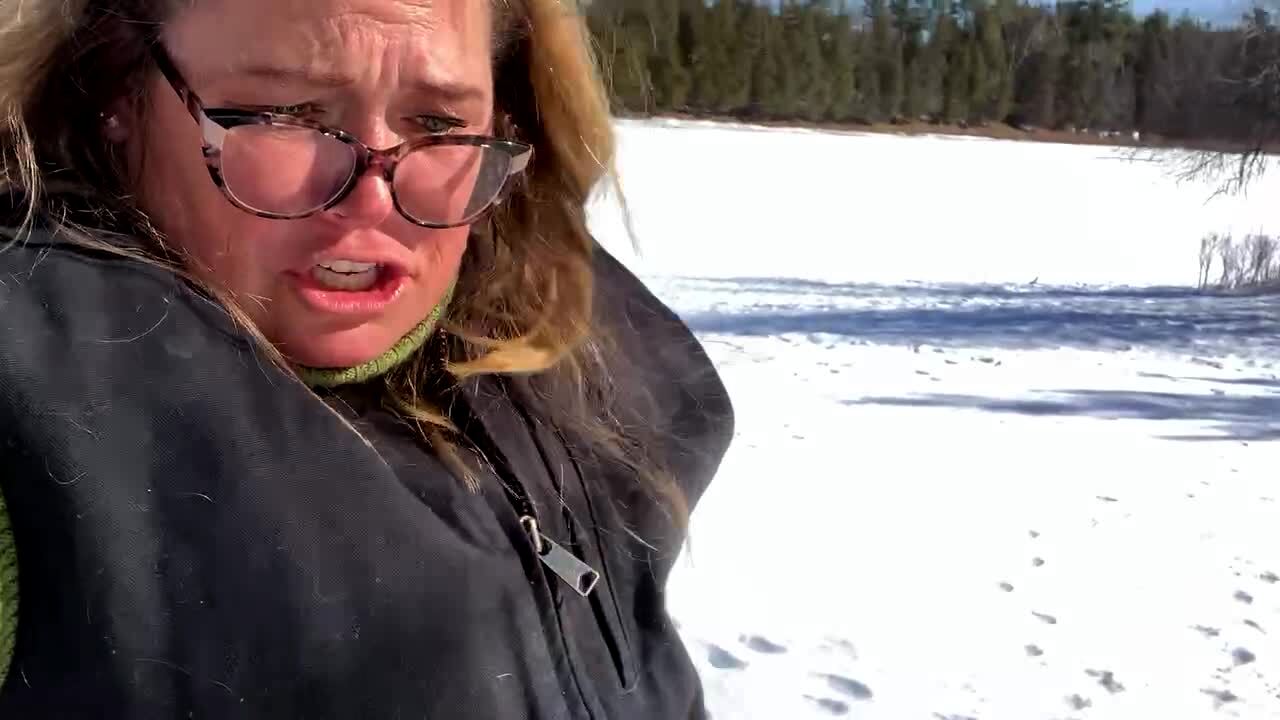 Video thumbnail showing: A woman laughs and says \